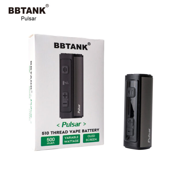 BBTANK Pulsar 510スレッド バッテリー OLED搭載 500mAh ブラック